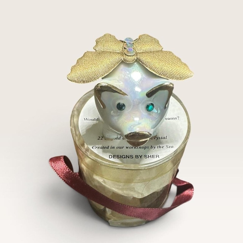 Flying Piggie May Birthstone Porcelain 24K Figurine Vintage